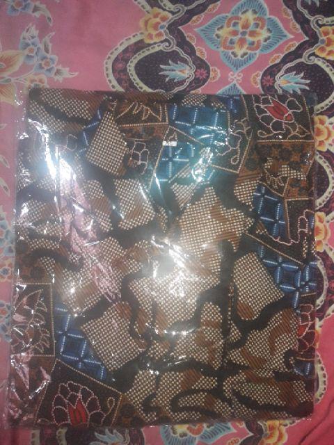 Grosir Batik Hrb026 Kenongo Kemeja Tosca Pendek Pekalongan Padi M L Xl Sogan Prin Halus Kemeja Batik