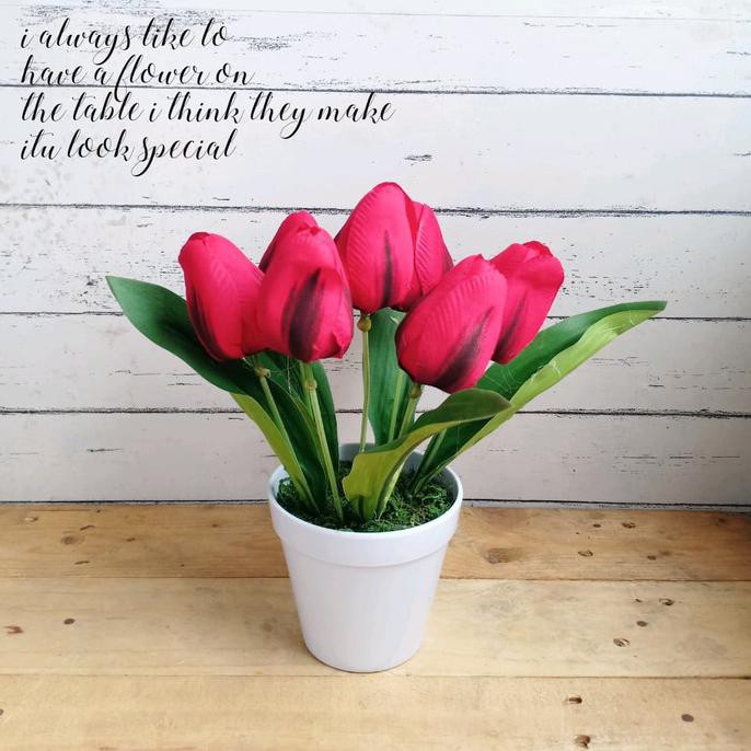 Bisa Cod Bunga Tulip Bunga Plastik Artificial Palsu Dekorasi