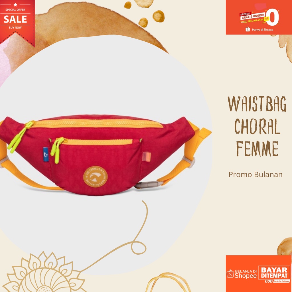 Waistbag Original 100%-Bag Pria Wanita-Talia Waistbag Choral Femme Tas Selempang Weistbag WanitaS7N4