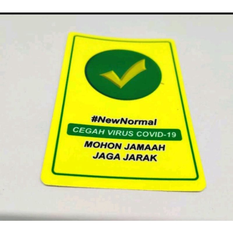 

Stiker Jaga Jarak di masjid musholla