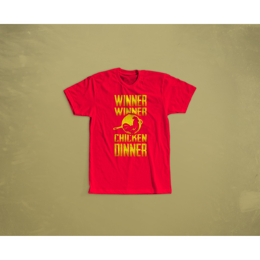 KAOS TSHIRT BAJU COMBED 30S PUBG WINNER CHICKEN DINNER PRINT KODE B1