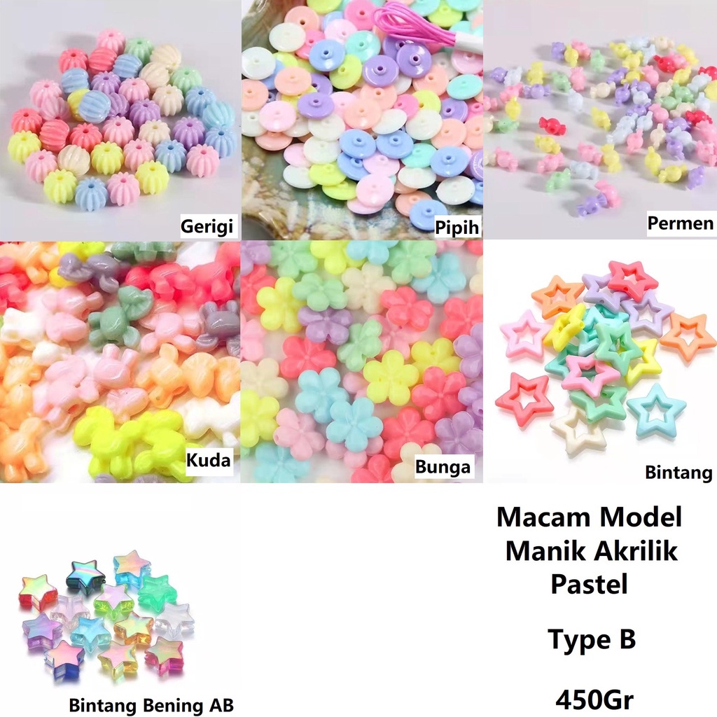 Manik Mote Pastel Bervariasi Macam Model Cantik Unik Harga/450g