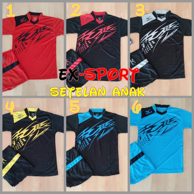 Kaos kostum baju futsal anak baju anak murah mizuno