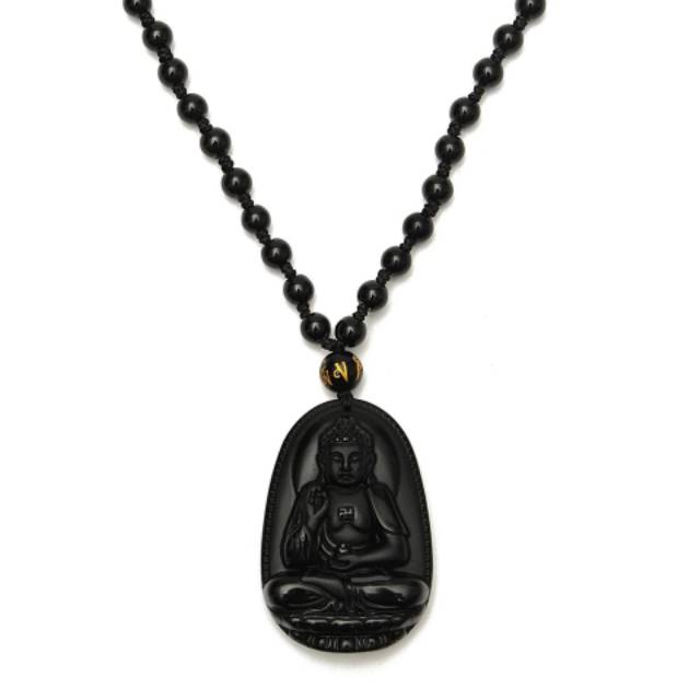 KALUNG BATU BLACK OBSIDIAN ASLI BUDDHA