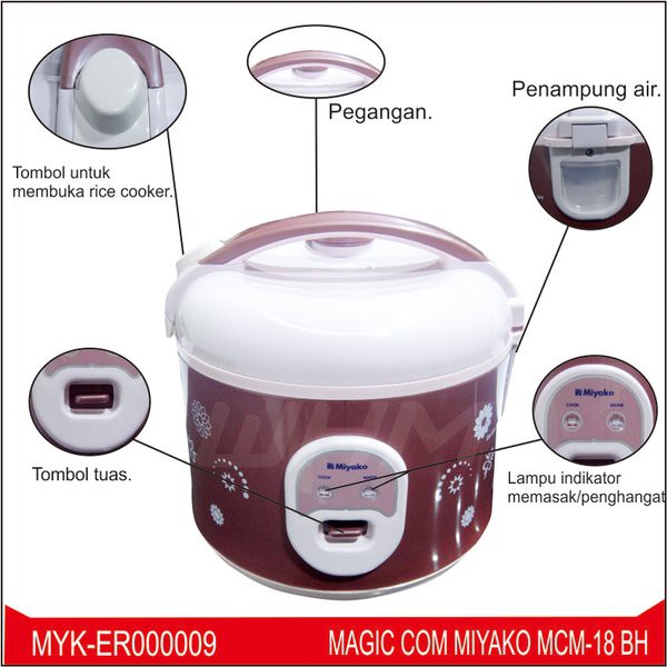 Miyako Magic Com MCM 18 BH / Rice Cooker MCM 18 BH - B garansi resmi