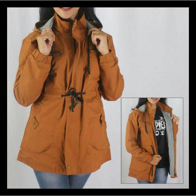 Best Quality Jumbo Xxl Xxxl Jaket Parka Wanita Parka Kanvas Kanvas Ukuran Besar Hijau Army Cewe Big
