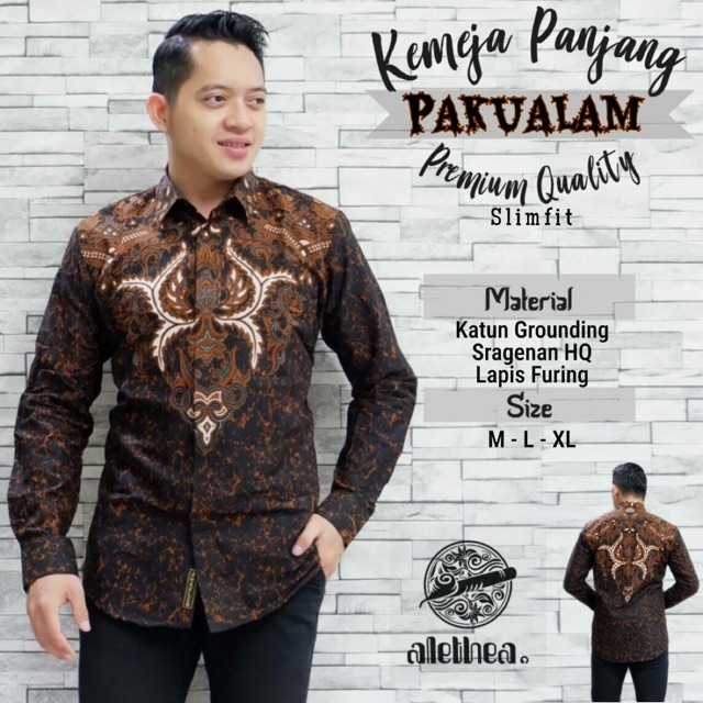 Kemeja Batik Lengan Panjang PAKUALAM Katun Halus Full Furing Termurah