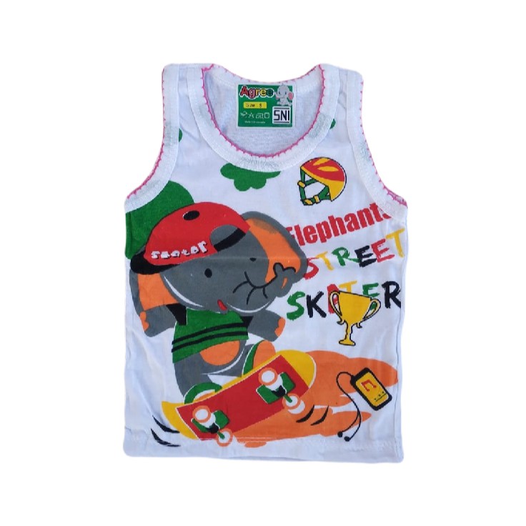 (6 PCS) AGREE Kaos Singlet Anak bayi Motif-F