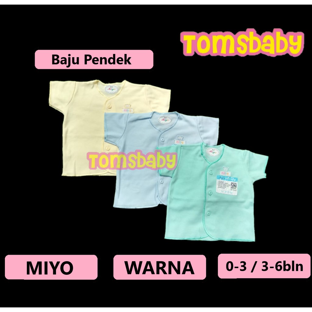 MIYO 3pcs Baju Tangan Pendek WARNA (0-3bln / 3-6bln)