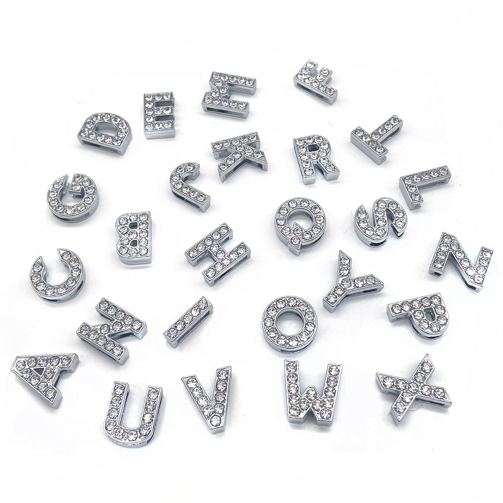 Charms Crocs Bentuk Angka / Alfabet Bahan Alloy Untuk Dekorasi Sepatu