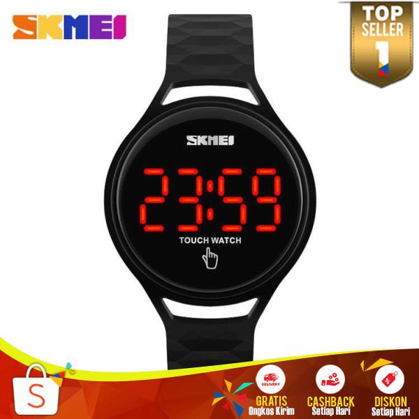 Jam Tangan LED Wanita JT 124 Skmei Touch Watch Cewek Murah Tahan Air Jam Cewe Cantik Waterproof