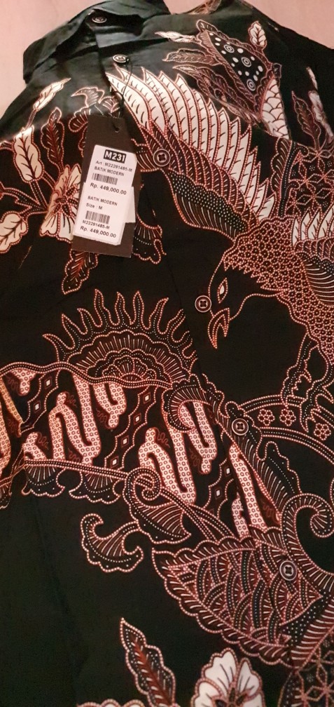 M231 Kemeja Pria Batik Panjang Hitam 1485a