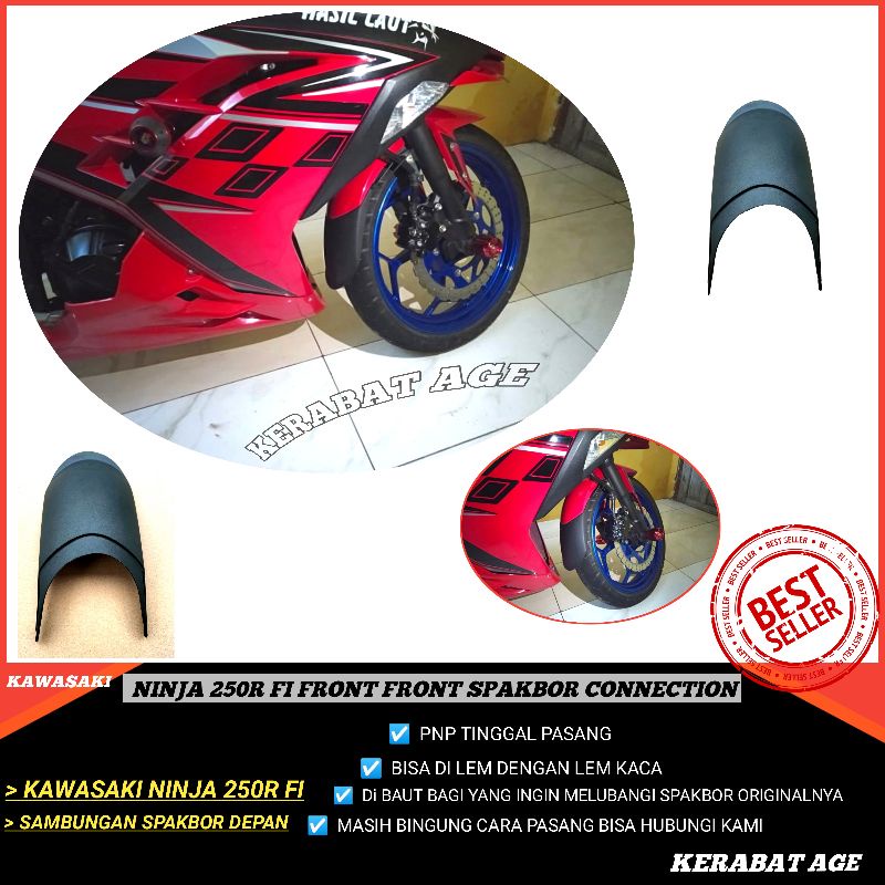 Aksesoris Ninja 250R Fi Sambungan Spakbor depan cstm