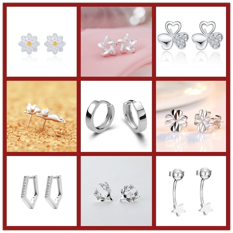 Anting Tusuk Sterling Silver 925 Anti Alergi Untuk Wanita