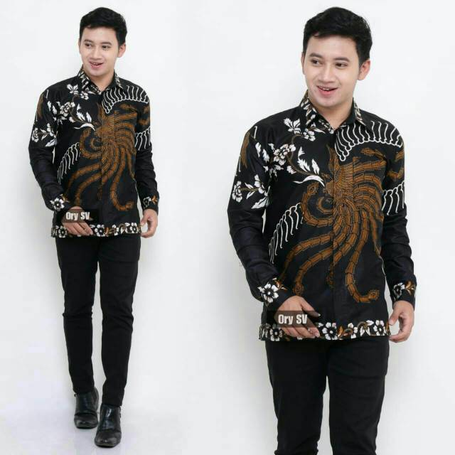 Kemeja Batik  Pria PPBTK07 Modern Lengan  Panjang  Casual 