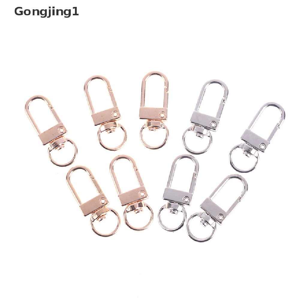 Gongjing1 10pcs Kait Lobster 13x34mm Untuk Membuat Perhiasan Kalung / Gelang DIY