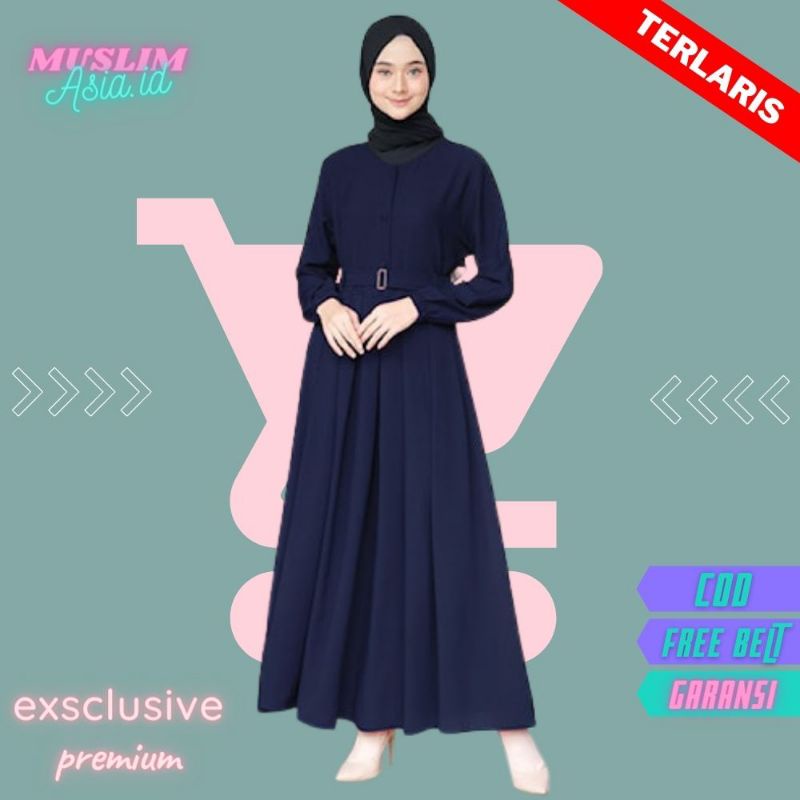 Baju Gamis Remaja Wanita Syari Polos Muslim Gamis Mewah Premium Terbaru 2021