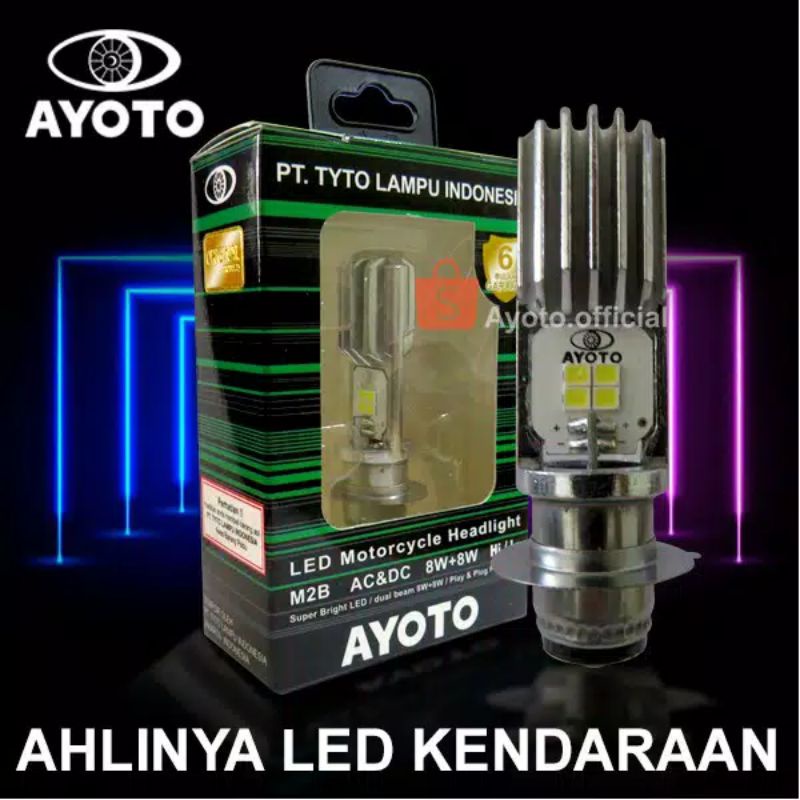 AYOTO LAMPU MOTOR LED BEBEK/ MATIC / AYOTO M2B AC DC HI LO ORIGINAL