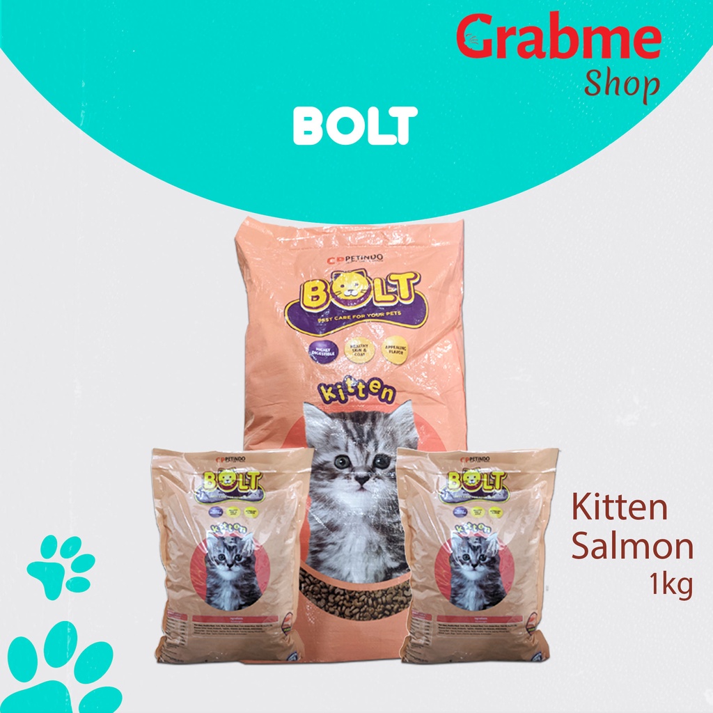 Makanan Kucing murah BOLT Kitten salmon 1kg