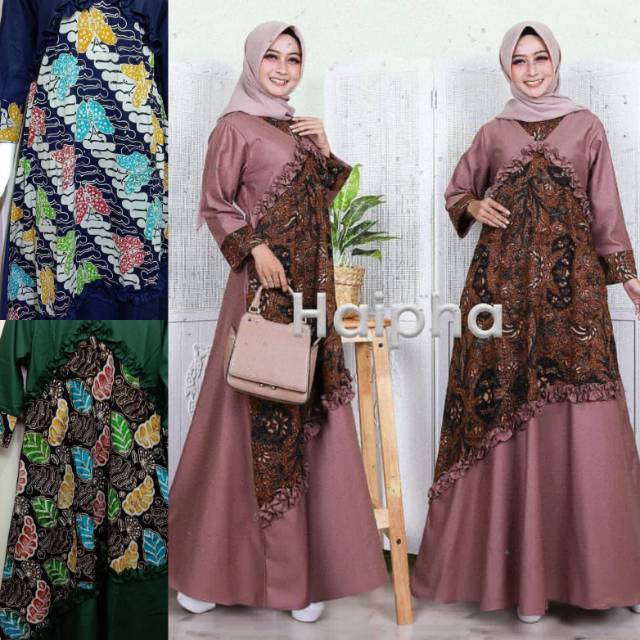 Paling Keren Baju Gamis Batik Cantik Kombinasi