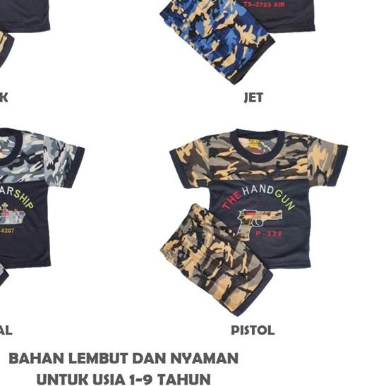 KUROSHIRO - SETELAN ANAK LAKI LAKI 1-9 TAHUN ARMY LORENG BAJU ANAK LAKI LAKI