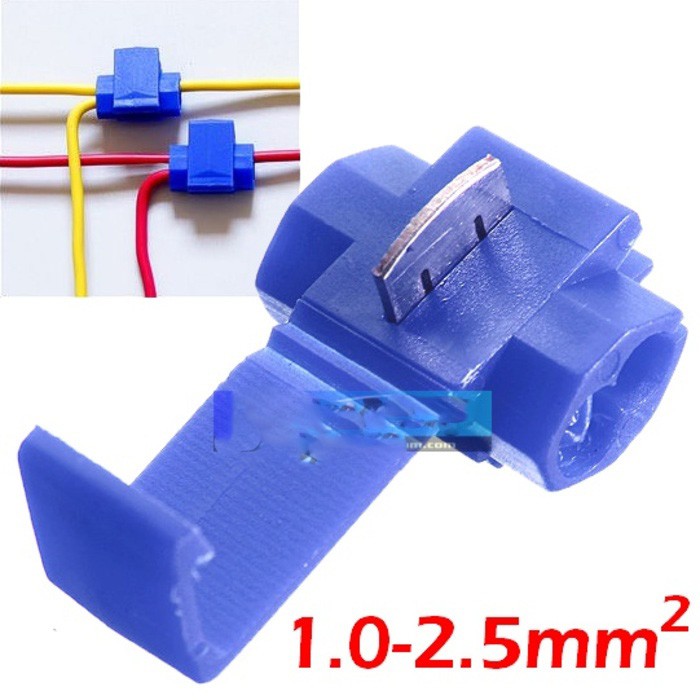 BIRU SNAP LOCK Quick Splice Wire Connector Jumper Kabel Kupas Lipat