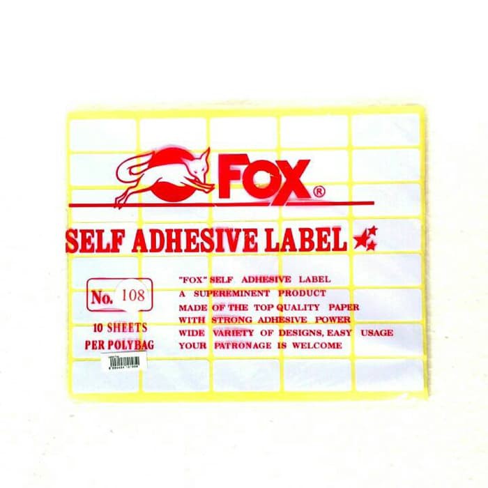 

Stok Ready Fox Label Stiker 108 Undangan Nama Self Adhesive Diskon