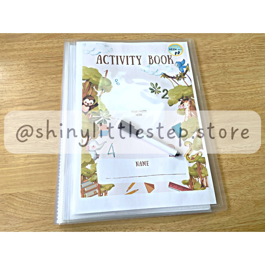 Worksheet / Lembar Kerja Wipe & Clean untuk Anak PAUD-TK (40 hal) - Mix Edition - BAHASA INGGRIS