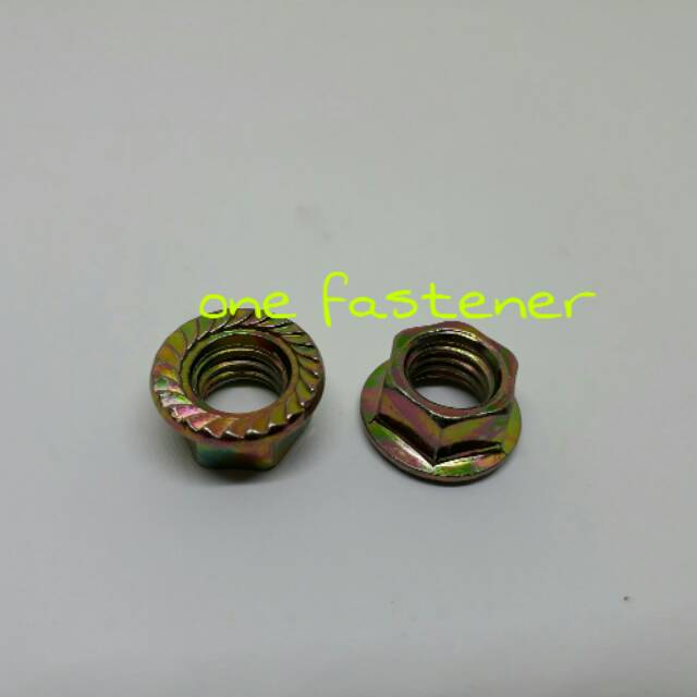 MUR Flange Nut M5 KUNING 5 mili mm baut 8