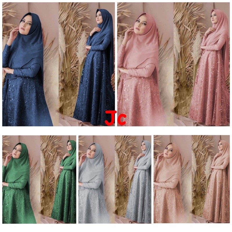 JC/ZR- Set Syari ariana / Gamis Syari Terbaru / Set Hijab Syari murah / Maxi syari pesta