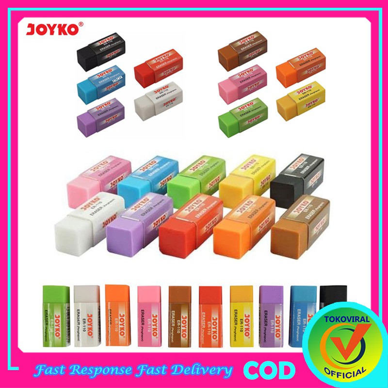 

Penghapus Pensil Joyko ER-110 / Eraser Mini Warna Warni / TM-116