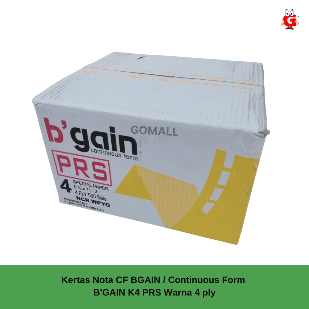 

Kertas Nota CF BGAIN / Continuous Form B'GAIN K4 PRS Warna 4 ply