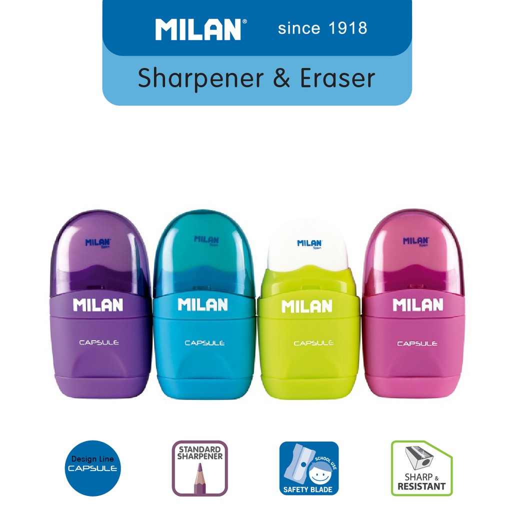 

[Zada] Milan Sharpener + Eraser Capsule (1 Pcs) #47011