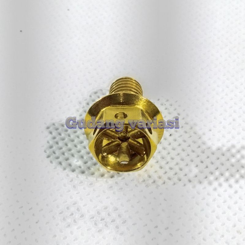 baut Tutup oli gardan probolt GOLD Honda 6 X 15 Beat Scoopy Vario