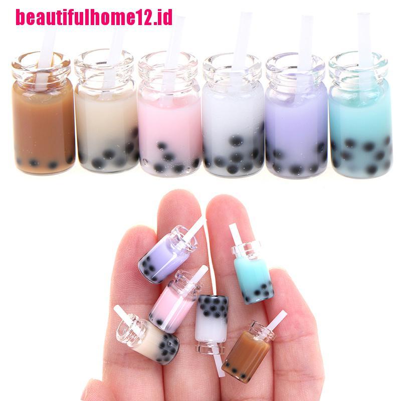 3pcs / Set Mainan Miniatur Gelas milk tea Skala 1: 12 Untuk Dekorasi Rumah Boneka