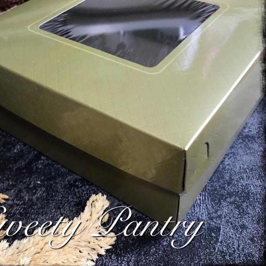 

➽ Dus kue / box Kue / Kemasan Kue / Packaging Kue Wajik Gold 22x22x8,5cm ★