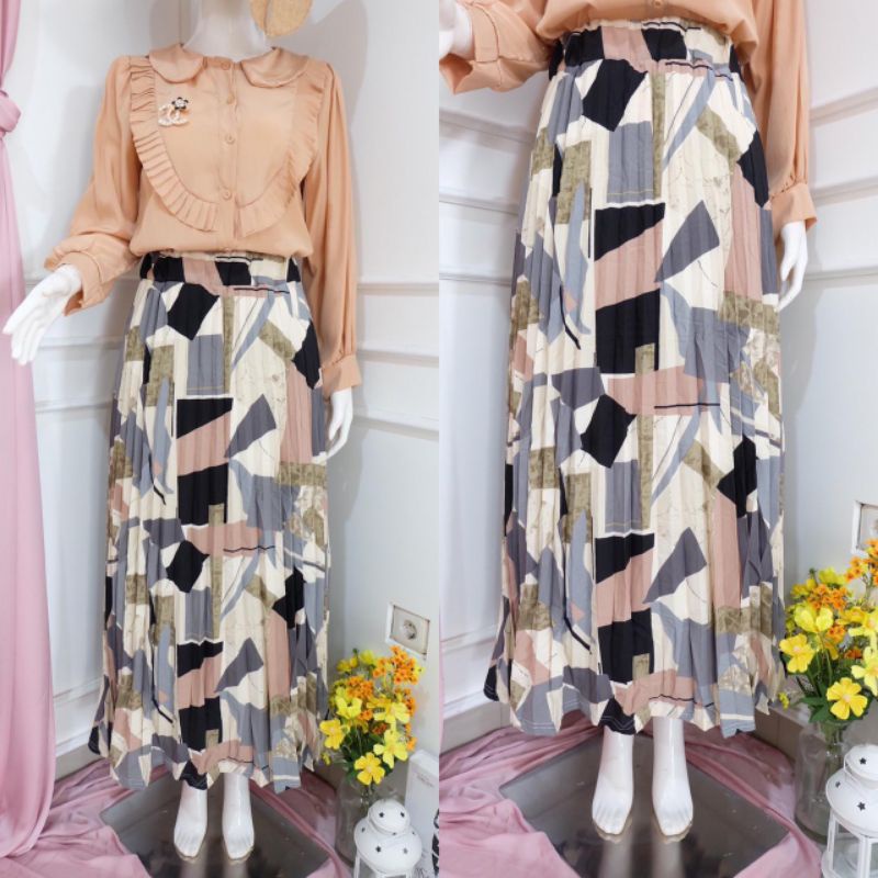 AYARA SKIRT | ROK PLISKET WANITA IMPORT PAKAIAN CEWEK