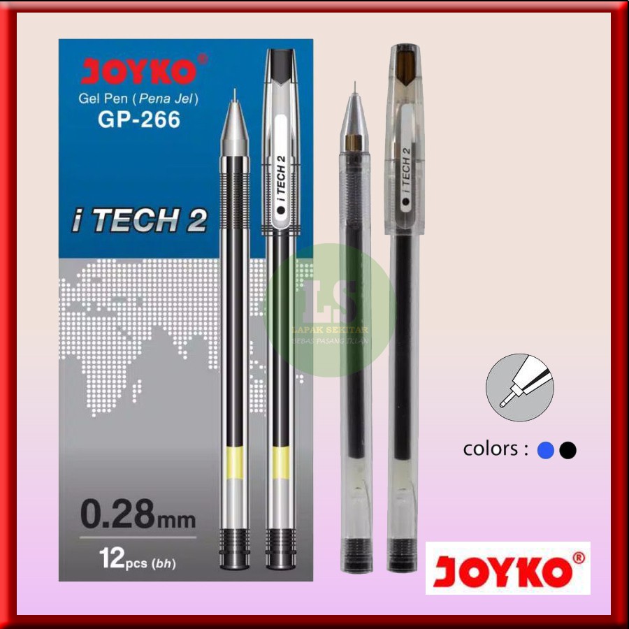 

Gel Pen Pulpen Pena Joyko Gp-266 Itech 2 0.28 Mm 1 Box 12 Pcs grosir