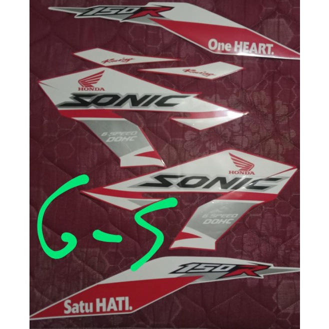 striping Honda sonic 2019 putih merah