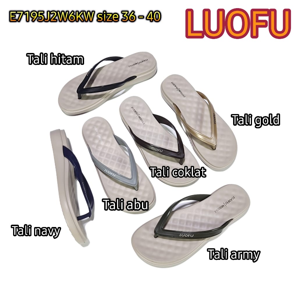 LUOFU ORIGINAL jelly sandal karet empuk murah jepit wanita import sendal cewek E7195J2W6KW