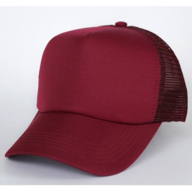 Topi polos murah topi jaring murah trucker cap topi hitam maroon navy biru| jember polos