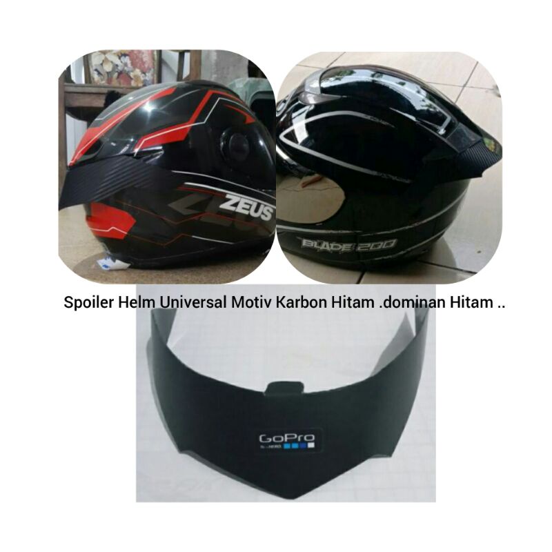 Spoiler Helm Universal hitam Carbon(Ink dynamic,honda ,yamaha ,centro )dll