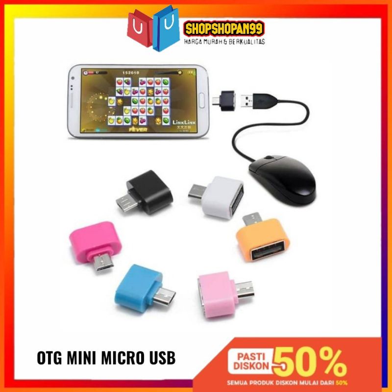 OTG MINI PERSEGI Micro USB Sambungan Port Konektor NON KABEL USB Female to Micro USB Male CONNECTOR