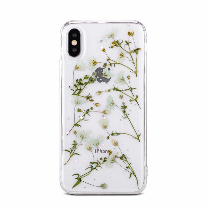 Blue Dried Flower Case Samsung A7 A9 2018 A6 A8 plus J4 J6 S9 V7 S10 S22 S21 Ultra A52 A72 A32 A11 A22 A53 A73 A21 A21s