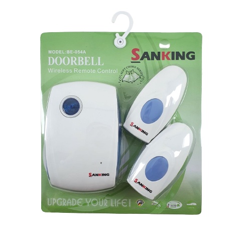 Bel Pintu Wireless Sanking BE054A Door Bell 2 Remote pakai Baterai BE-054A