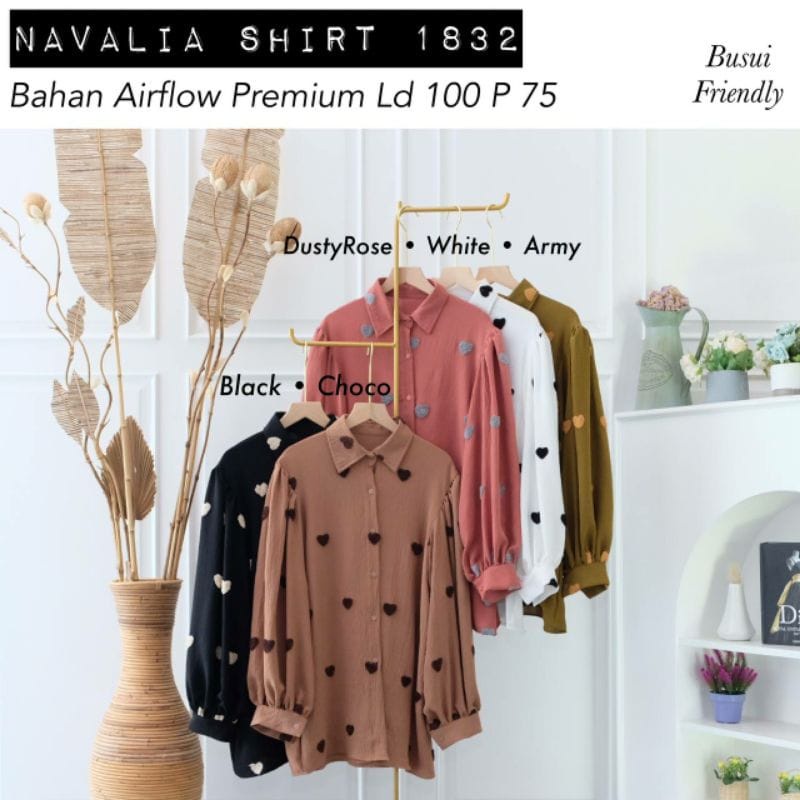 NAVALIA SHIRT / ATASAN WANITA / KEMEJA / BLOUSE / BUSUI