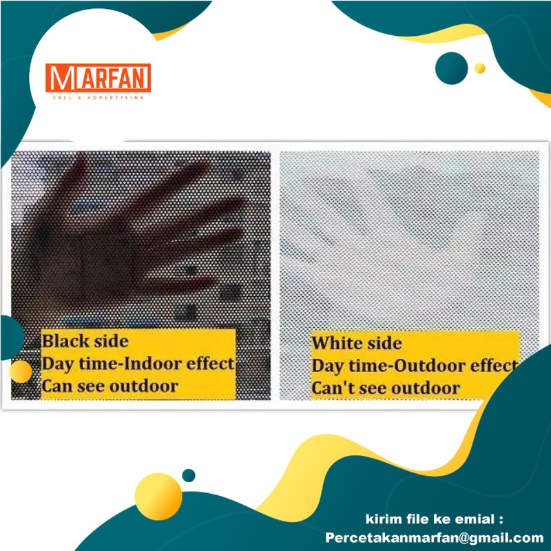 Cetak Stiker one way custom meteran