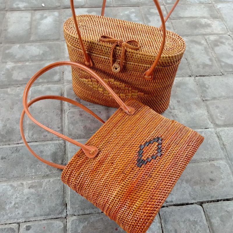 Straw Women Handbags Rattan Handmade Tote Bag / Tas Bali / Tas Totan Bali / Tas Wanita Bahu Rotan