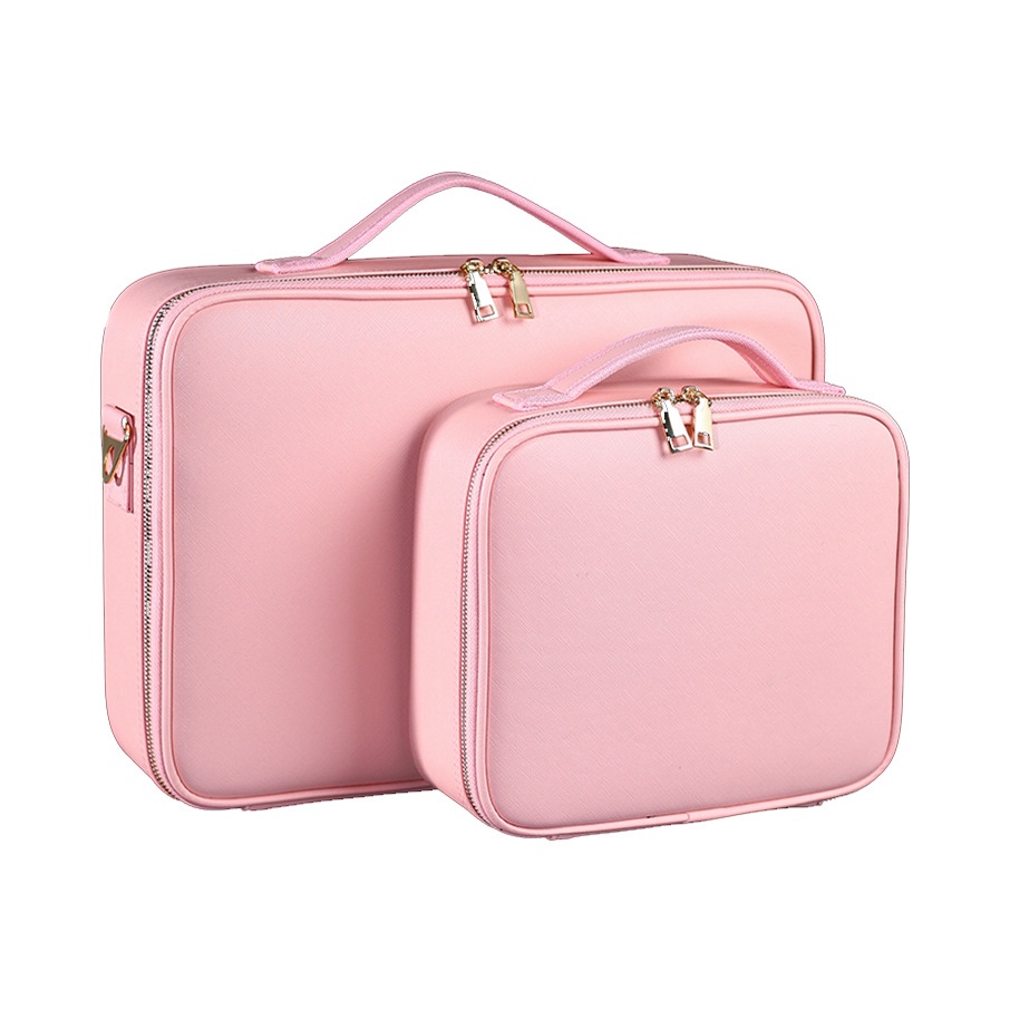 New Arrival Tas kosmetik PU Soft Pink Tas Make up Beauty Case