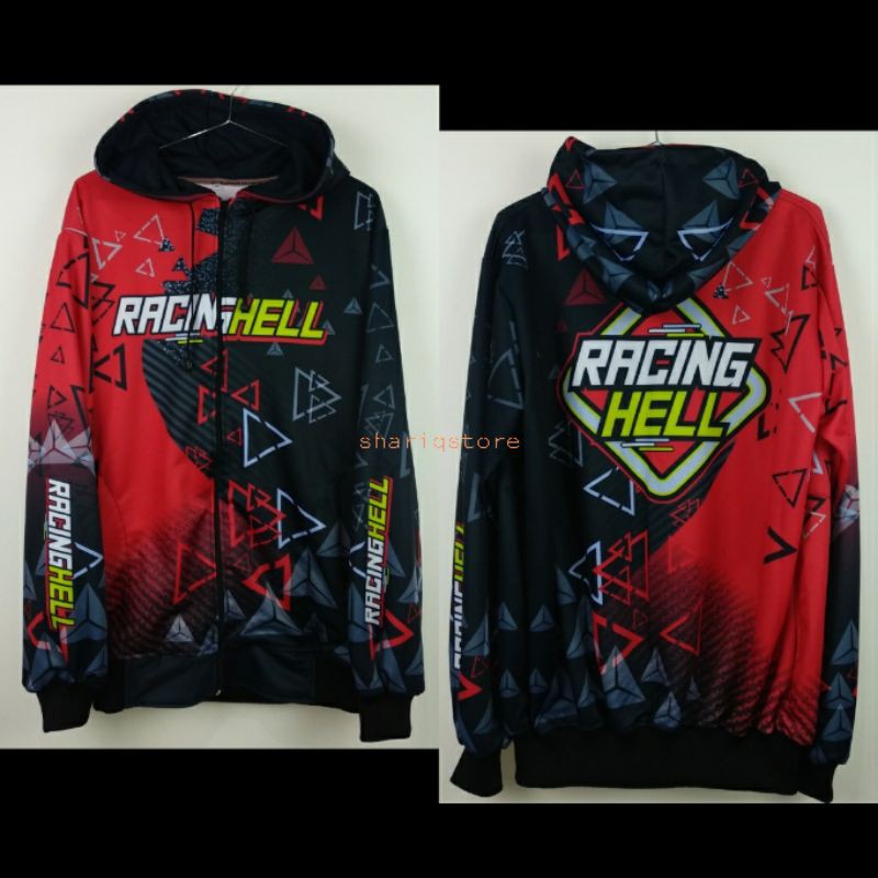 Jaket Hoodie Racinghell Full print ll Zipper Racinghell Full Print